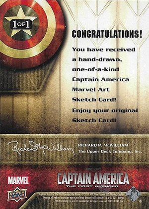 Upper Deck Captain America Movie Sketch Card  Kevin Graham
