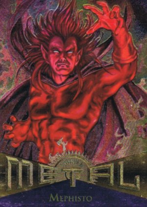 Fleer Marvel Metal Base Card 34 Mephisto