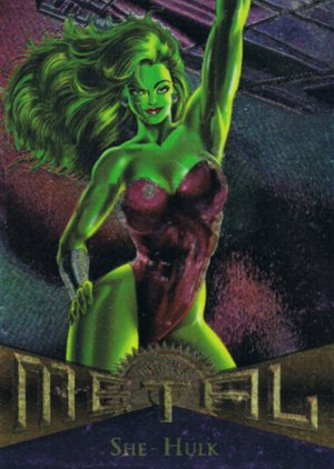 Fleer Marvel Metal Base Card 39 She-Hulk