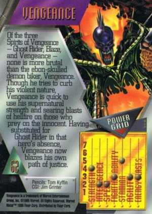 Fleer Marvel Metal Base Card 62 Vengeance