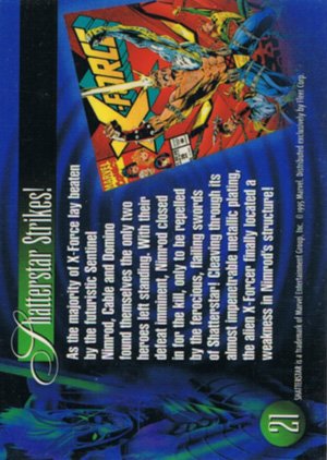 Fleer Marvel Annual Flair '95 Base Card 21 Shatterstar