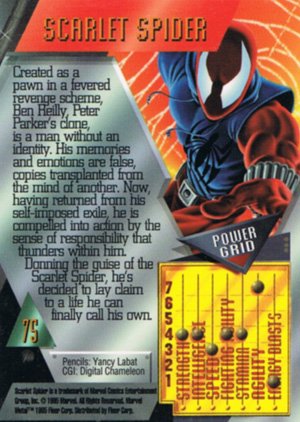 Fleer Marvel Metal Base Card 75 Scarlet Spider