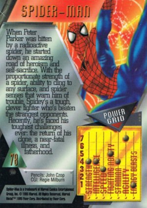 Fleer Marvel Metal Base Card 78 Spider-Man