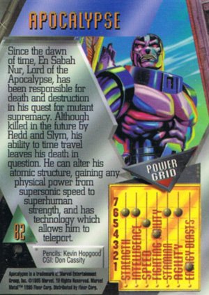 Fleer Marvel Metal Base Card 82 Apocalypse