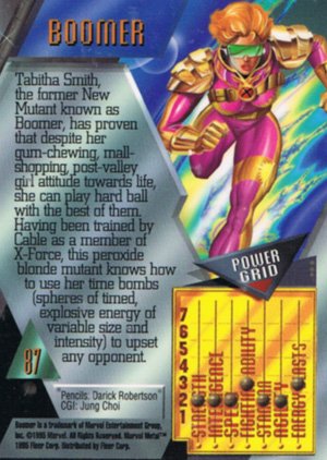 Fleer Marvel Metal Base Card 87 Boomer