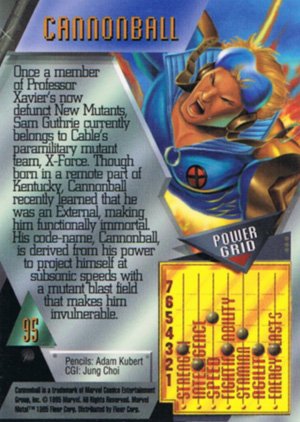 Fleer Marvel Metal Base Card 95 Cannonball