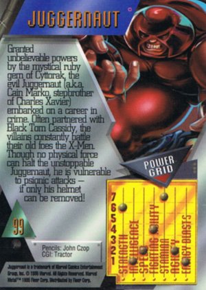 Fleer Marvel Metal Base Card 99 Juggernaut