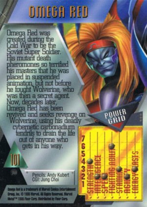 Fleer Marvel Metal Base Card 101 Omega Red