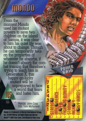 Fleer Marvel Metal Base Card 105 Mondo