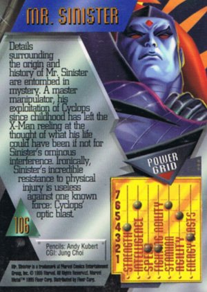 Fleer Marvel Metal Base Card 106 Mr. Sinister