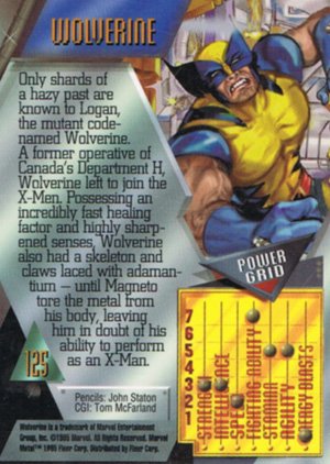 Fleer Marvel Metal Base Card 125 Wolverine