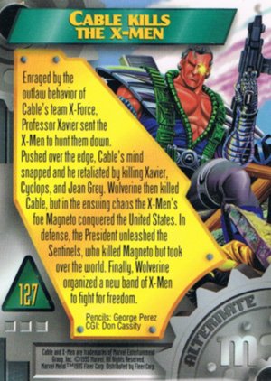 Fleer Marvel Metal Base Card 127 Cable Kills the X-Men