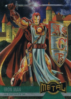 Fleer Marvel Metal Base Card 130 Iron Man in the Time of King Arthur