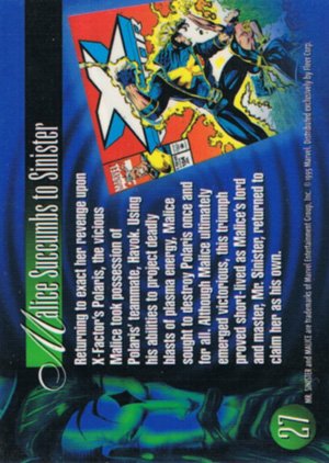 Fleer Marvel Annual Flair '95 Base Card 27 Mr. Sinister
