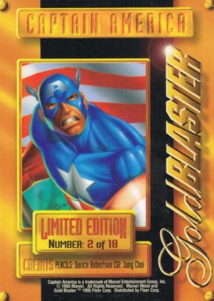 Fleer Marvel Metal Gold Blasters 2 Captain America