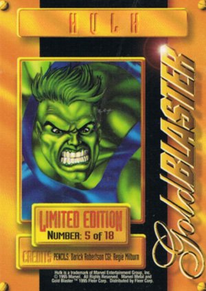 Fleer Marvel Metal Gold Blasters 5 Hulk