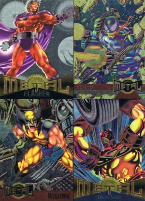 Fleer Marvel Metal Promo Card  4-up Panel