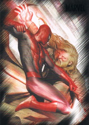 Rittenhouse Archives Marvel Heroes and Villains Base Card 4 Spider-Man vs. Kaine