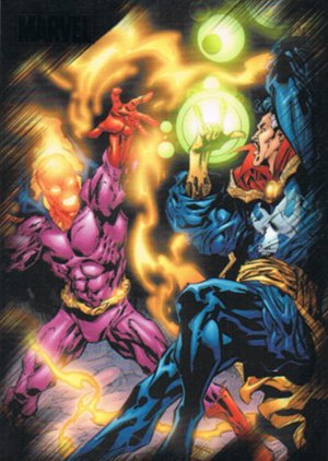 Rittenhouse Archives Marvel Heroes and Villains Base Card 26 Dr. Strange vs. Dormammu