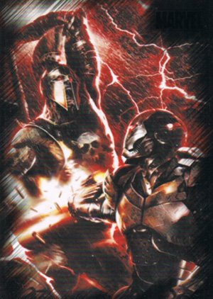 Rittenhouse Archives Marvel Heroes and Villains Base Card 27 War Machine vs. Ares