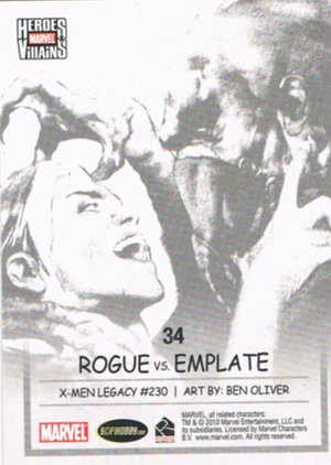 Rittenhouse Archives Marvel Heroes and Villains Base Card 34 Rogue vs. Emplate