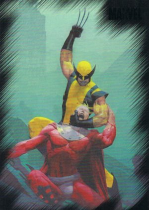 Rittenhouse Archives Marvel Heroes and Villains Base Card 35 Wolverine vs. Magneto