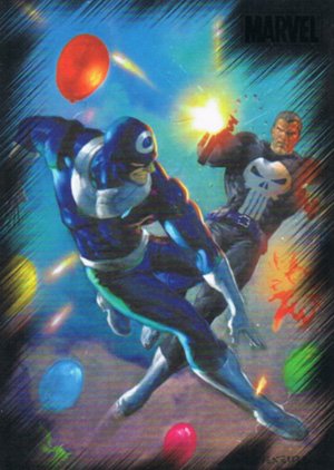 Rittenhouse Archives Marvel Heroes and Villains Base Card 46 Punisher vs. Bullseye