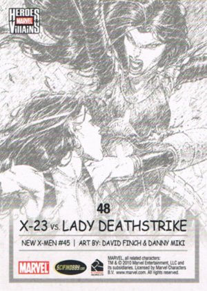 Rittenhouse Archives Marvel Heroes and Villains Base Card 48 X-23 vs. Lady Deathstrike