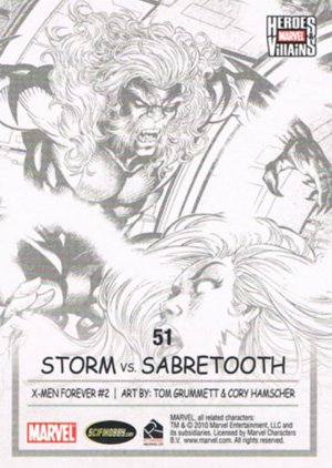 Rittenhouse Archives Marvel Heroes and Villains Base Card 51 Storm vs. Sabretooth