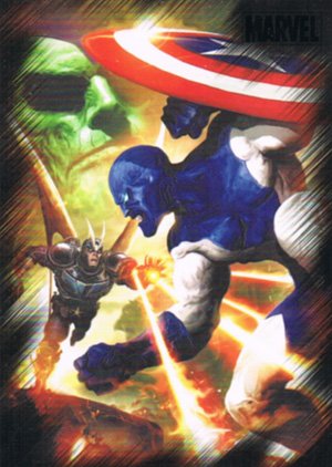 Rittenhouse Archives Marvel Heroes and Villains Base Card 55 Major Victory vs. Starhawk