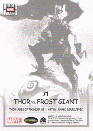 Rittenhouse Archives Marvel Heroes and Villains Base Card 71 Thor vs. Frost Giant