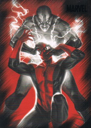 Rittenhouse Archives Marvel Heroes and Villains Base Card 74 Spider-Man vs. Electro