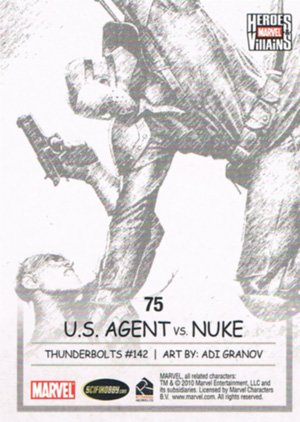 Rittenhouse Archives Marvel Heroes and Villains Base Card 75 U.S. Agent vs. Nuke