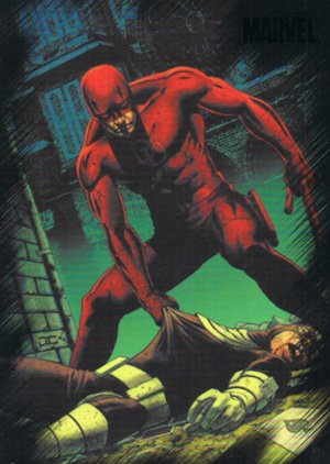 Rittenhouse Archives Marvel Heroes and Villains Base Card 77 Daredevil vs. Bullseye