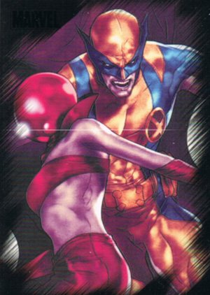 Rittenhouse Archives Marvel Heroes and Villains Base Card 81 Wolverine vs. Ruby Red