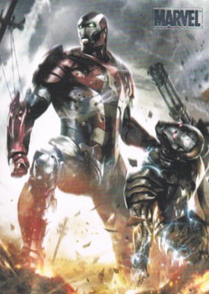 Rittenhouse Archives Marvel Heroes and Villains Parallel Card 1 War Machine vs. Iron Patriot