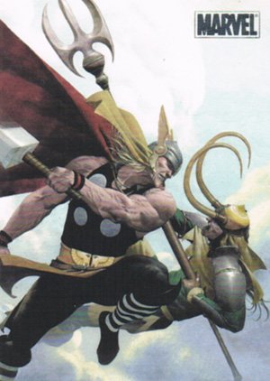 Rittenhouse Archives Marvel Heroes and Villains Parallel Card 2 Thor vs. Loki