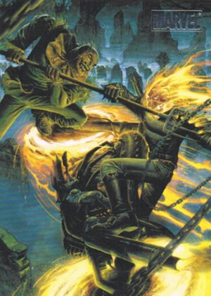 Rittenhouse Archives Marvel Heroes and Villains Parallel Card 5 Ghost Rider vs. Scarecrow