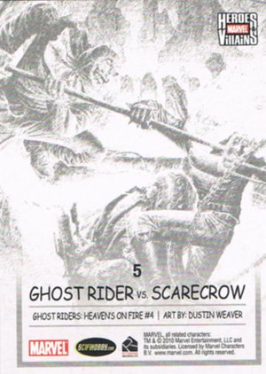 Rittenhouse Archives Marvel Heroes and Villains Parallel Card 5 Ghost Rider vs. Scarecrow