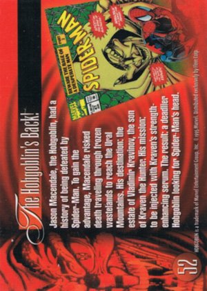 Fleer Marvel Annual Flair '95 Base Card 52 Hobgoblin
