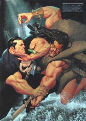 Rittenhouse Archives Marvel Heroes and Villains Parallel Card 15 Punisher vs. Kraven The Hunter