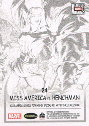 Rittenhouse Archives Marvel Heroes and Villains Parallel Card 24 Miss America vs. Henchman