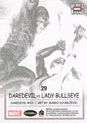 Rittenhouse Archives Marvel Heroes and Villains Parallel Card 29 Daredevil vs. Lady Bullseye