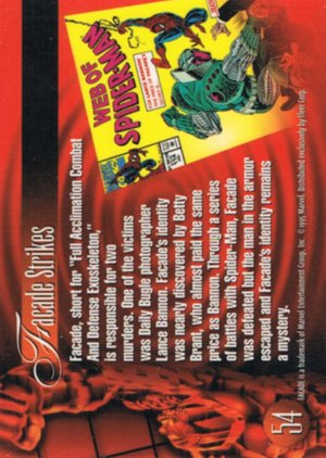 Fleer Marvel Annual Flair '95 Base Card 54 Facade