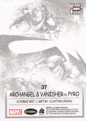 Rittenhouse Archives Marvel Heroes and Villains Parallel Card 37 ArchAngel & Vanisher vs. Pyro