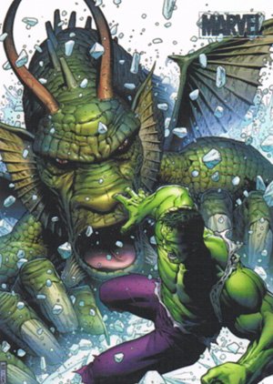 Rittenhouse Archives Marvel Heroes and Villains Parallel Card 41 Hulk vs. Fin Fang Foom