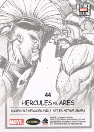 Rittenhouse Archives Marvel Heroes and Villains Parallel Card 44 Hercules vs. Ares
