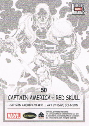 Rittenhouse Archives Marvel Heroes and Villains Parallel Card 50 Captain America vs. Red Skull