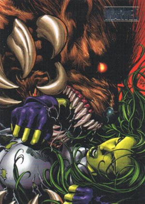 Rittenhouse Archives Marvel Heroes and Villains Parallel Card 60 She-Hulk vs. Ursa Major