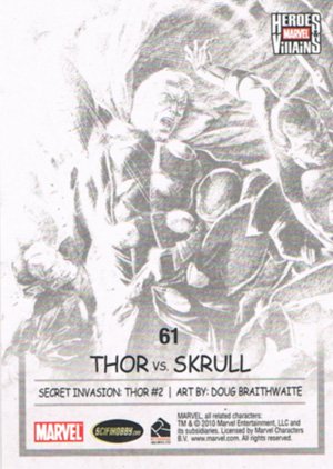 Rittenhouse Archives Marvel Heroes and Villains Parallel Card 61 Thor vs. Skrull